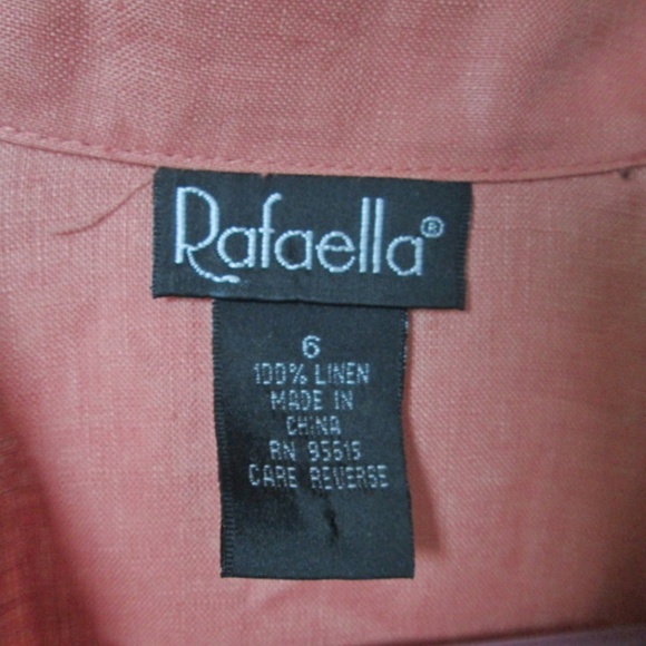 Light Weight 100% Linen Coral Long Tunic Shirt Top - Picture 2 of 5